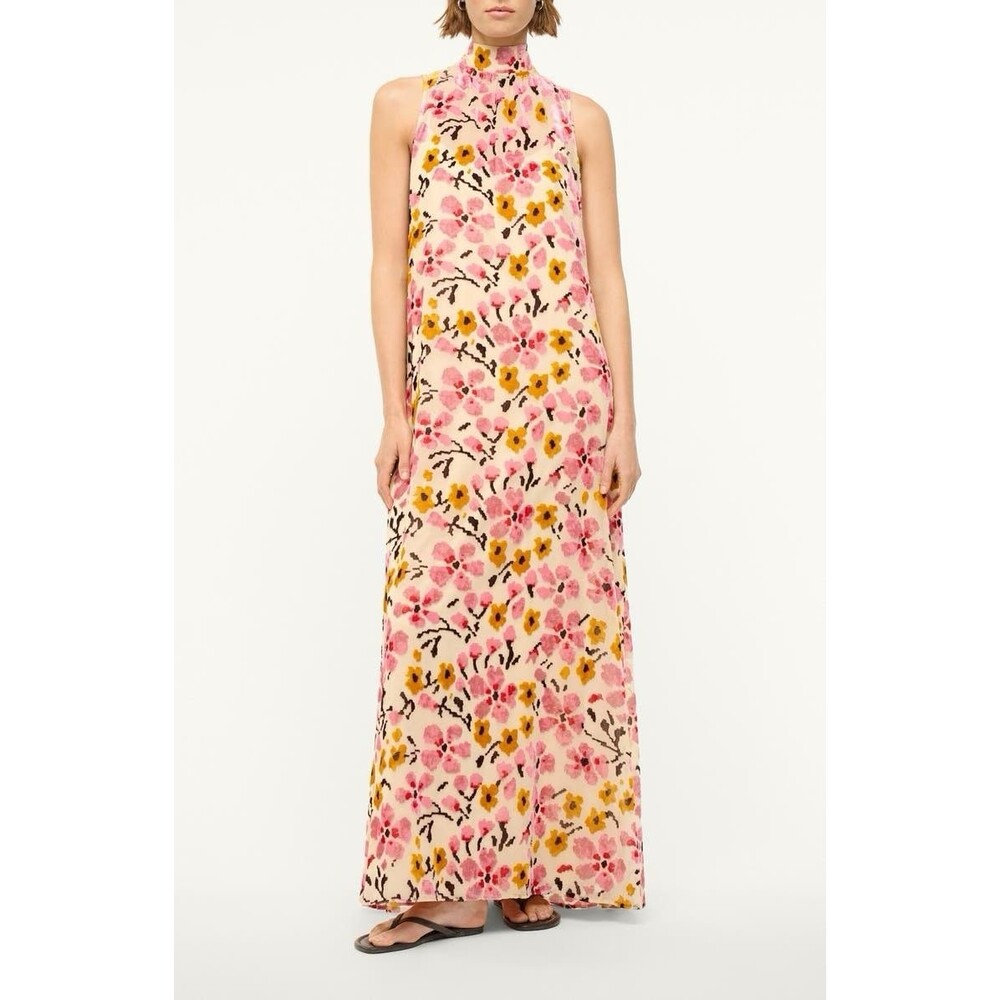 O.P.T  Vienne NWT High Neckline Crush Velvet Floral Maxi Dress Size XL 16